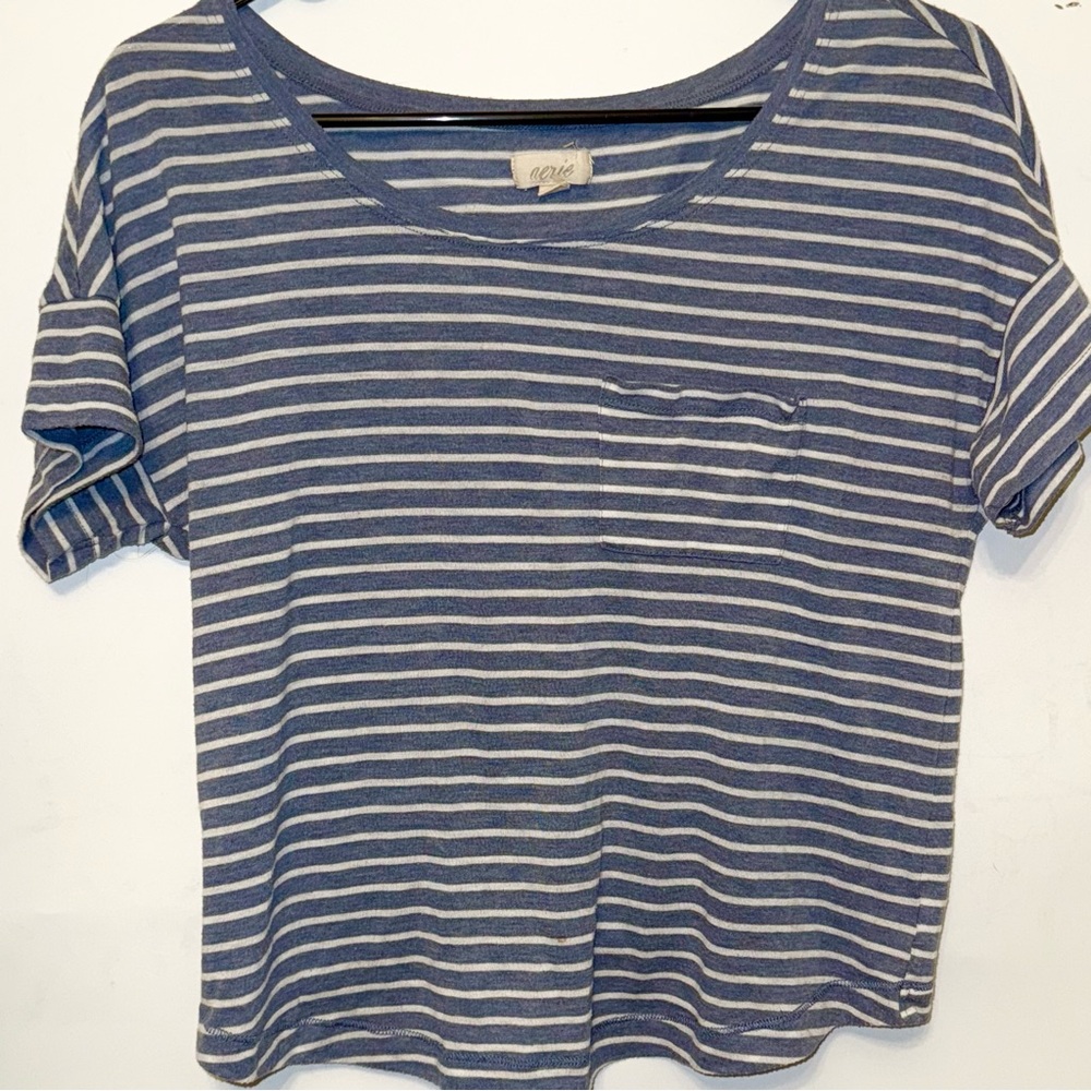 Aeria shirt medium flowy dolman sleeves  loose fit blue grey white